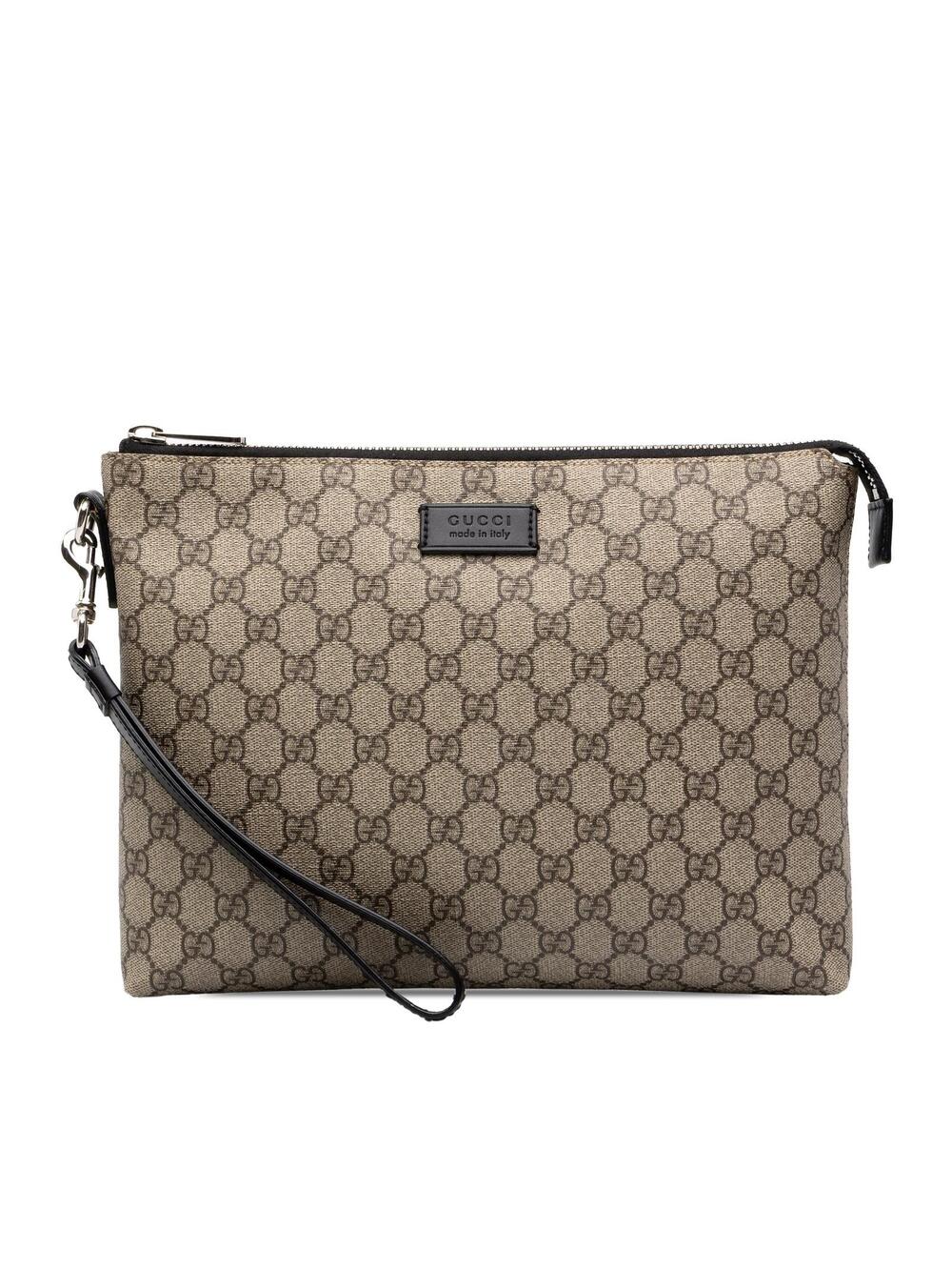 Gucci Gg Supreme Clutch Pre-Loved Beige #376310G56B